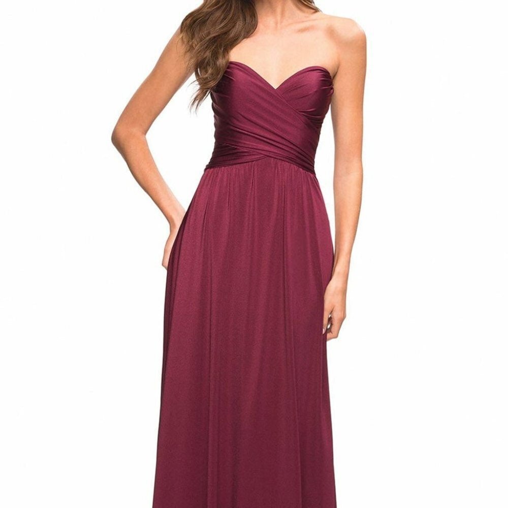 NWT La Femme 30700 Jersey Prom Dress Red Size 0